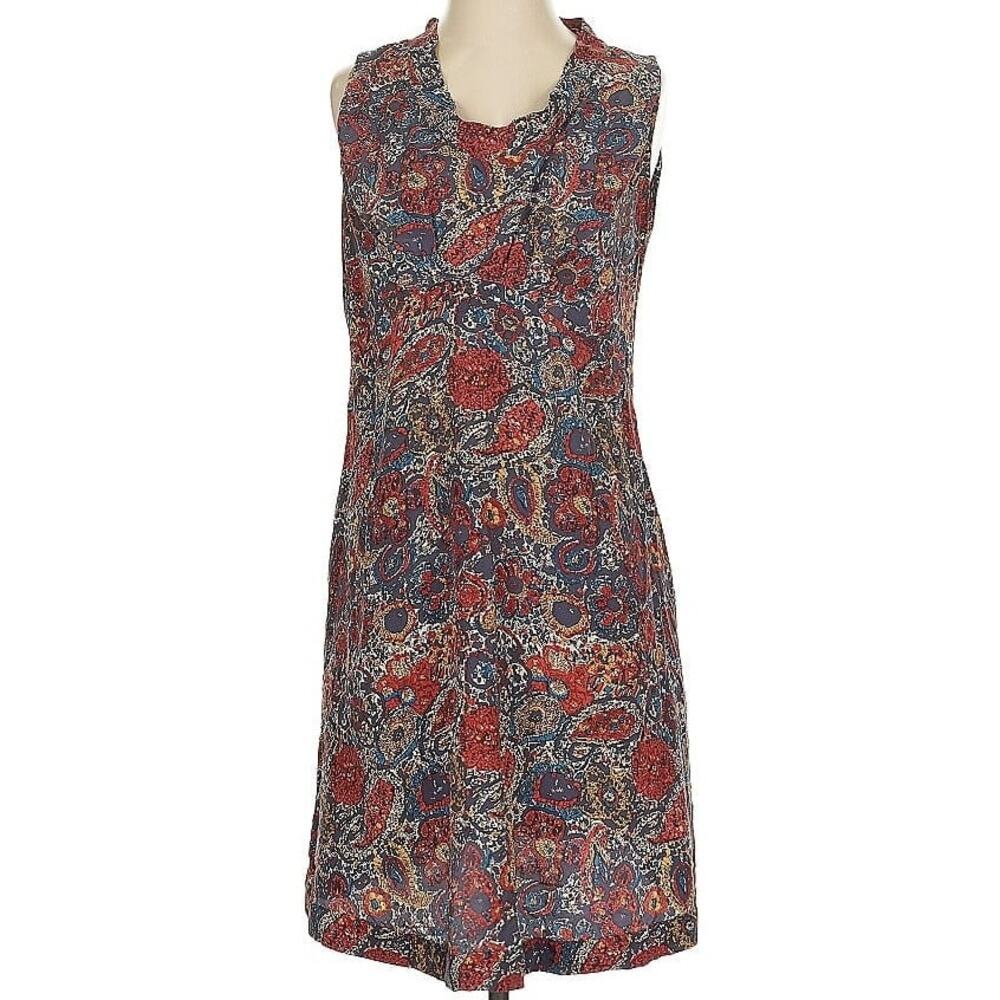 THAKOON‎ SILK DRESS 2 Sleeveless Paisley Pleated